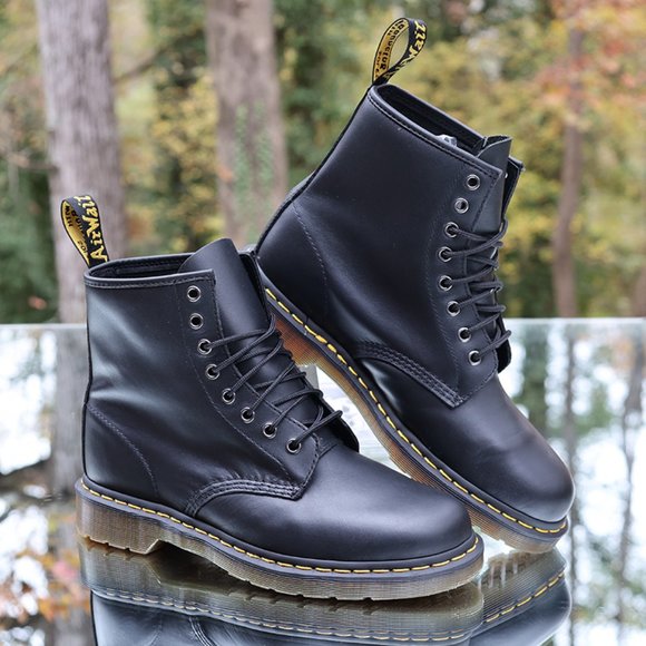 Dr. Martens 1460 Nappa 8 Eye Black Leather Boots Men's Size 9 - Picture 3 of 12